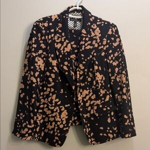 Marc Cain Black Blazer and Pant Suit with Tan Spot Print